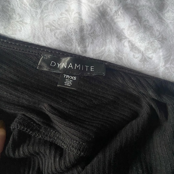 Dynamite Ribbed Asymmetrical Bodysuit - Picture 3 of 3